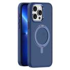 For iPhone 13 Pro Max Skin Feel Frosted MagSafe Magnetic Rotating Holder Phone Case(Dark Blue) - 1