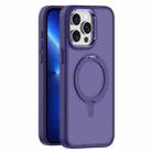 For iPhone 13 Pro Max Skin Feel Frosted MagSafe Magnetic Rotating Holder Phone Case(Purple) - 1