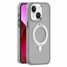 For iPhone 13 Skin Feel Frosted MagSafe Magnetic Rotating Holder Phone Case(Light Grey) - 1