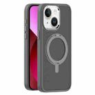 For iPhone 13 Skin Feel Frosted MagSafe Magnetic Rotating Holder Phone Case(Dark Grey) - 1