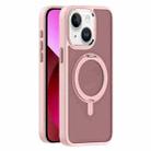 For iPhone 13 Skin Feel Frosted MagSafe Magnetic Rotating Holder Phone Case(Pink) - 1