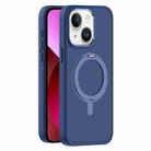 For iPhone 13 Skin Feel Frosted MagSafe Magnetic Rotating Holder Phone Case(Dark Blue) - 1