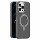 For iPhone 12 Pro Max Skin Feel Frosted MagSafe Magnetic Rotating Holder Phone Case(Dark Grey) - 1