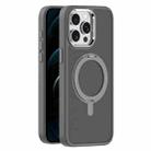 For iPhone 12 Pro Skin Feel Frosted MagSafe Magnetic Rotating Holder Phone Case(Dark Grey) - 1