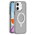 For iPhone 11 Skin Feel Frosted MagSafe Magnetic Rotating Holder Phone Case(Light Grey) - 1