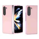 For Samsung Galaxy Z Fold6 Skin Feel PU Leather Full Coverage Phone Case(Light Pink) - 1