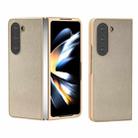 For Samsung Galaxy Z Fold6 Skin Feel PU Leather Full Coverage Phone Case(Gold) - 1