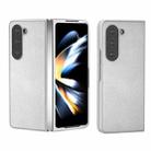 For Samsung Galaxy Z Fold6 Skin Feel PU Leather Full Coverage Phone Case(Silver) - 1