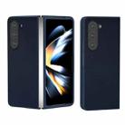 For Samsung Galaxy Z Fold6 Skin Feel PU Leather Full Coverage Phone Case(Dark Blue) - 1