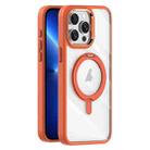 For iPhone 13 Pro Max Transparent MagSafe Magnetic Rotating Holder Phone Case(Orange) - 1