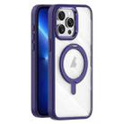 For iPhone 13 Pro Max Transparent MagSafe Magnetic Rotating Holder Phone Case(Purple) - 1