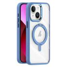 For iPhone 13 Transparent MagSafe Magnetic Rotating Holder Phone Case(Light Blue) - 1