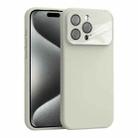 For iPhone 15 Pro Large Window Acrylic Lens Film + Liquid Silicone Full Coverage Phone Case(White) - 1