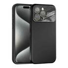 For iPhone 15 Pro Large Window Acrylic Lens Film + Liquid Silicone Full Coverage Phone Case(Black) - 1