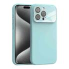 For iPhone 15 Pro Large Window Acrylic Lens Film + Liquid Silicone Full Coverage Phone Case(Sky Blue) - 1