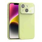 For iPhone 14 Plus Large Window Acrylic Lens Film + Liquid Silicone Full Coverage Phone Case(Milk Yellow) - 1