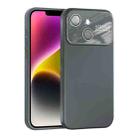 For iPhone 14 Plus Large Window Acrylic Lens Film + Liquid Silicone Full Coverage Phone Case(Gray) - 1