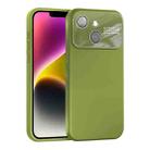 For iPhone 14 Plus Large Window Acrylic Lens Film + Liquid Silicone Full Coverage Phone Case(Willow Green) - 1