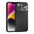 For iPhone 14 Large Window Acrylic Lens Film + Liquid Silicone Full Coverage Phone Case(Black) - 1