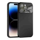 For iPhone 14 Pro Large Window Acrylic Lens Film + Liquid Silicone Full Coverage Phone Case(Black) - 1