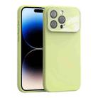 For iPhone 14 Pro Max Large Window Acrylic Lens Film + Liquid Silicone Full Coverage Phone Case(Milk Yellow) - 1