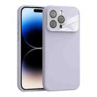 For iPhone 14 Pro Max Large Window Acrylic Lens Film + Liquid Silicone Full Coverage Phone Case(Purple) - 1