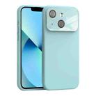 For iPhone 13 Large Window Acrylic Lens Film + Liquid Silicone Full Coverage Phone Case(Sky Blue) - 1