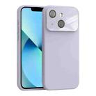 For iPhone 13 Large Window Acrylic Lens Film + Liquid Silicone Full Coverage Phone Case(Purple) - 1