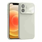 For iPhone 12 Large Window Acrylic Lens Film + Liquid Silicone Full Coverage Phone Case(White) - 1