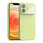 For iPhone 12 Large Window Acrylic Lens Film + Liquid Silicone Full Coverage Phone Case(Milk Yellow) - 1