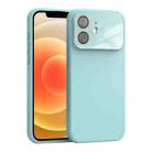 For iPhone 12 Large Window Acrylic Lens Film + Liquid Silicone Full Coverage Phone Case(Sky Blue) - 1