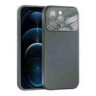 For iPhone 12 Pro Max Large Window Acrylic Lens Film + Liquid Silicone Full Coverage Phone Case(Gray) - 1