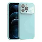 For iPhone 12 Pro Max Large Window Acrylic Lens Film + Liquid Silicone Full Coverage Phone Case(Sky Blue) - 1