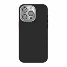 For iPhone 15 Pro Acrylic Lens Film + Liquid Silicone Full Coverage Phone Case(Black) - 1