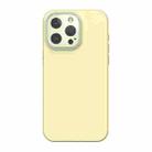 For iPhone 15 Pro Acrylic Lens Film + Liquid Silicone Full Coverage Phone Case(Milk Yellow) - 1