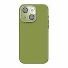 For iPhone 14 Plus Acrylic Lens Film + Liquid Silicone Full Coverage Phone Case(Willow Green) - 1