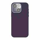 For iPhone 13 Acrylic Lens Film + Liquid Silicone Full Coverage Phone Case(Dark Purple) - 1