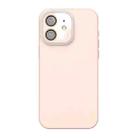 For iPhone 12 Acrylic Lens Film + Liquid Silicone Full Coverage Phone Case(Pink) - 1