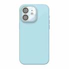 For iPhone 12 Acrylic Lens Film + Liquid Silicone Full Coverage Phone Case(Sky Blue) - 1