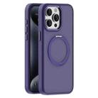 For iPhone 15 Pro Max Skin Feel Frosted MagSafe Magnetic Holder Phone Case(Purple) - 1