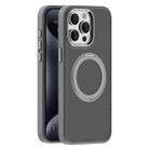 For iPhone 15 Pro Max Skin Feel Frosted MagSafe Magnetic Holder Phone Case(Dark Grey) - 1