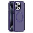 For iPhone 15 Pro Skin Feel Frosted MagSafe Magnetic Holder Phone Case(Purple) - 1