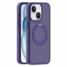 For iPhone 15 Skin Feel Frosted MagSafe Magnetic Holder Phone Case(Purple) - 1