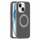 For iPhone 15 Skin Feel Frosted MagSafe Magnetic Holder Phone Case(Dark Grey) - 1