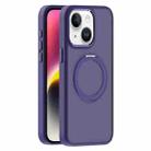 For iPhone 14 Plus Skin Feel Frosted MagSafe Magnetic Holder Phone Case(Purple) - 1