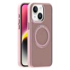 For iPhone 14 Plus Skin Feel Frosted MagSafe Magnetic Holder Phone Case(Pink) - 1