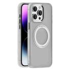 For iPhone 14 Pro Skin Feel Frosted MagSafe Magnetic Holder Phone Case(Light Grey) - 1