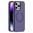 For iPhone 14 Pro Skin Feel Frosted MagSafe Magnetic Holder Phone Case(Purple) - 1