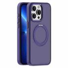 For iPhone 13 Pro Skin Feel Frosted MagSafe Magnetic Holder Phone Case(Purple) - 1