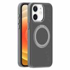 For iPhone 12 Skin Feel Frosted MagSafe Magnetic Holder Phone Case(Dark Grey) - 1